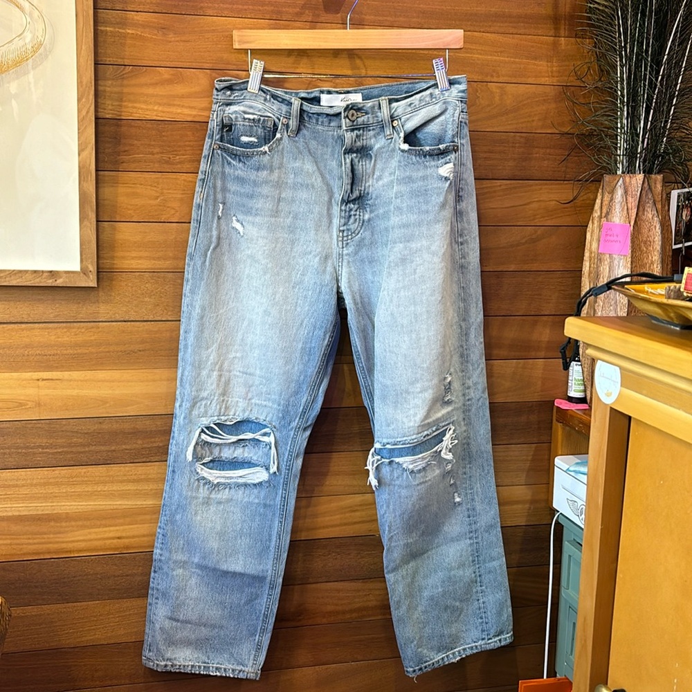 KanCan Wide Leg Ripped Jeans
